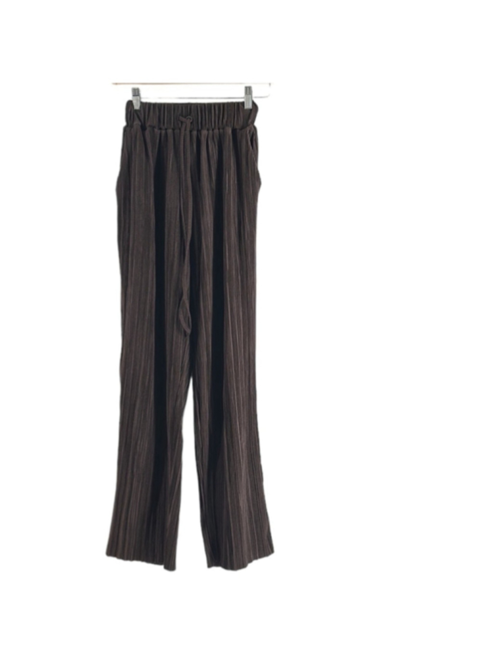 Oak + Fort pleated lounge pants brown pull on wide leg pants sz sm